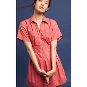 Anthropologie Holding Horses Pink Utility Romper Size 4